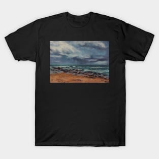 Storm approaching Middle Rock Beach T-Shirt